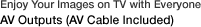 Enjoy Your Images on TV with Everyone AV Outputs (AV Cable Included)