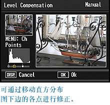 Correction can be done by moving the position of the points under the histogram.